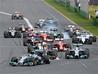 Inicio da primeira corrida de F1 de 2014