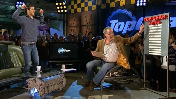 Daniel Ricciardo a festejar no Top Gear